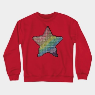 Pixel Rainbow Star Crewneck Sweatshirt